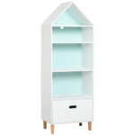 Raft biblioteca pentru copii, depozitare pentru camera copiilor 50x30x142cm, alb | Aosom RO