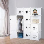 Dulap Gardaroba Modulara 10 Cuburi, Alb,111x47x145cm | Aosom RO