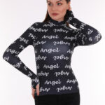 Bluza cropped Bella, pe gat, Angel