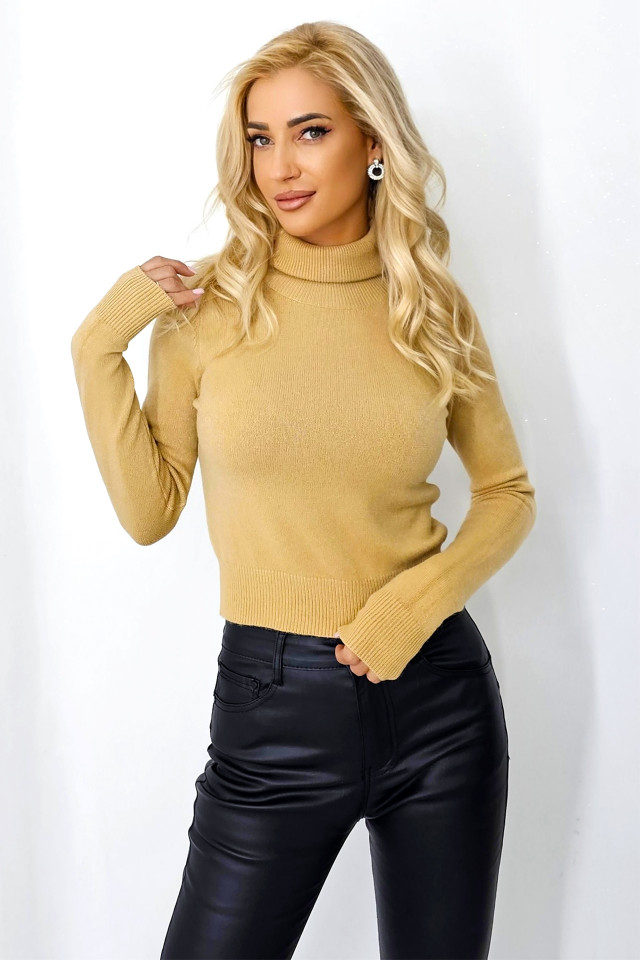 bluza-dama-jully-cu-guler-rulat-tip-maleta-bej38375 Bluza dama JuLLy, cu guler rulat tip maleta, Bej - imagine 1