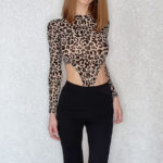 Body animal print Naomi cu maneca lunga