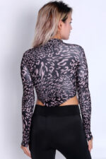 Body cu maneca lunga Zina, Black Jaguar - imagine 2