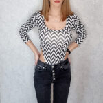 Body Zebra cu maneca lunga