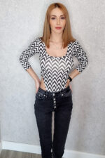 Body Zebra cu maneca lunga