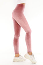 Colanti modelatori Livia din catifea roz pudra - imagine 2