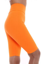 Colanti scurti Abigail, din tetra si talie in V, Orange - imagine 2
