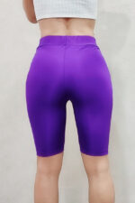 Colanti scurti din lycra cu aspect lucios mov , Marime universala S/M - imagine 2