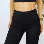 Colanti scurti Yoga Vibe, push up cu efect de tonifiere si material tetra, Negru