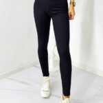 Colanti vatuiti Sporty Comfort, tetra si banda lata in talie cu efect modelator, Negru