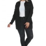 Geaca lunga de blug Ashe, Negru
