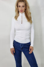 Maleta Gyana, pe gat, cu model decupat, Alb, Marime universala S/M