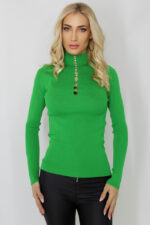 Maleta Gyana, pe gat, cu model decupat, Verde, Marime universala S/M - imagine 2