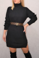 Pulover lung tricotat Desire, negru, Marime universala S/M/L