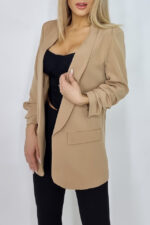 Sacou casual Nora, de lungime medie, Bej, Masura universala S/M - imagine 2