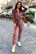 Trening de catifea Rosa, Chocolate, Marime S/M