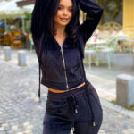 Trening de catifea Rosa, Negru, Marime S/M