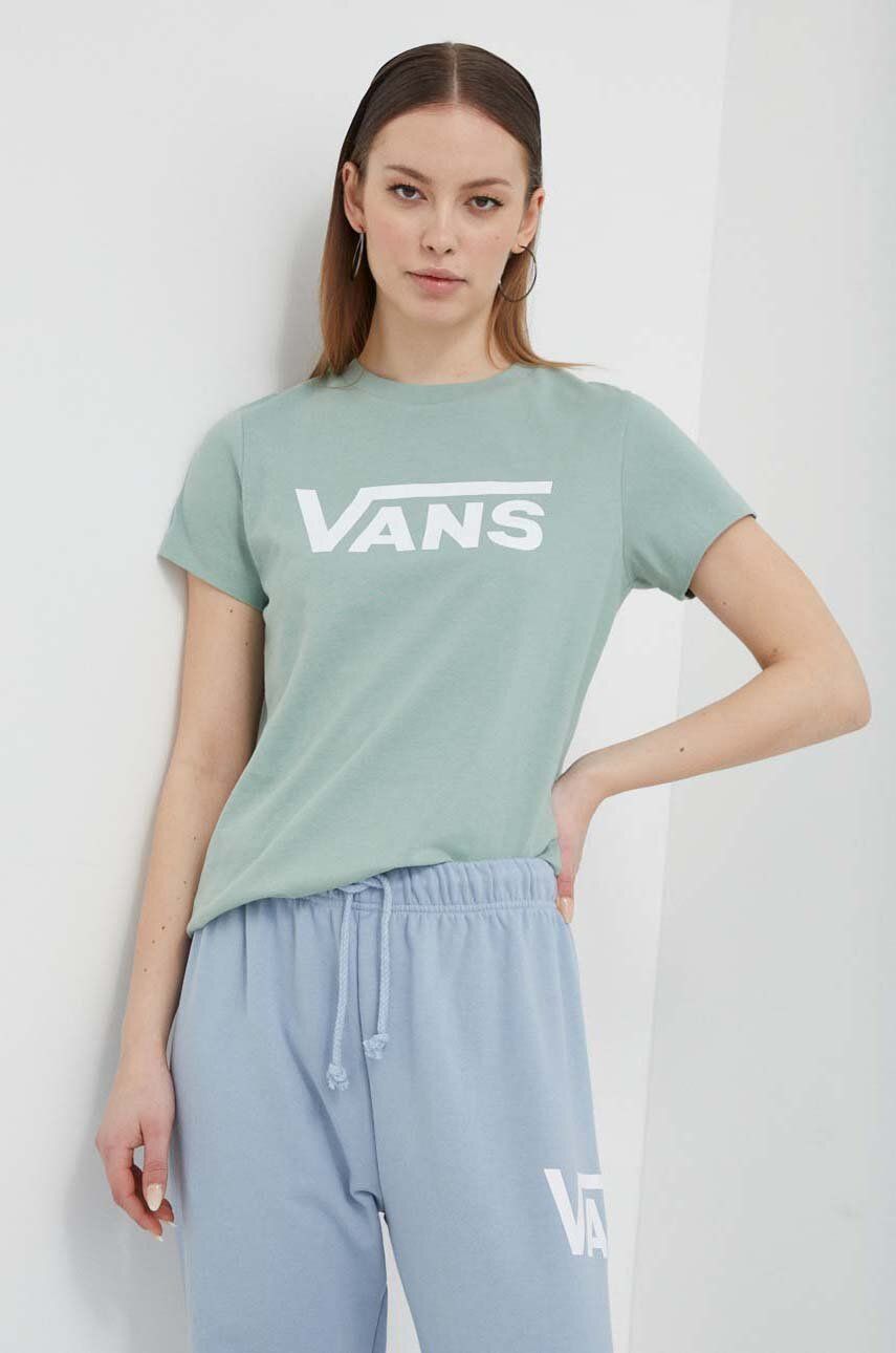 AA00-TSD10E-97X_F1 Vans tricou din bumbac femei, culoarea verde - imagine 1