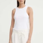 Day Birger et Mikkelsen top Alisson - Classic Rib femei, culoarea alb, DAY100426