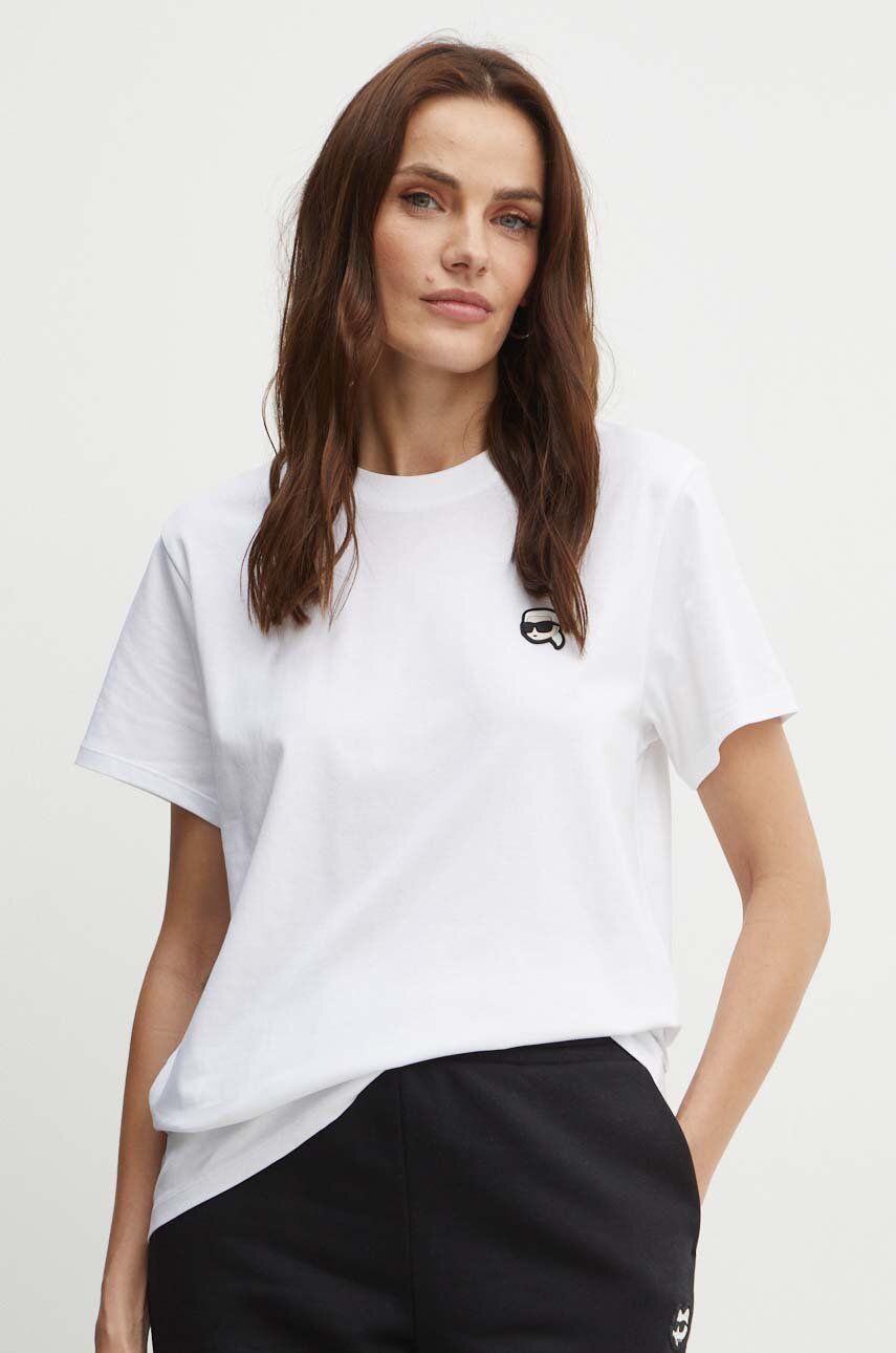 AA00-TSD113-00X_F1 Karl Lagerfeld tricou din bumbac femei, culoarea alb, 245W1712 - imagine 1