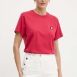 Karl Lagerfeld tricou din bumbac femei, culoarea roz, 245W1712