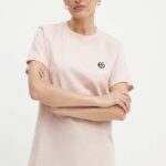 Karl Lagerfeld tricou din bumbac femei, culoarea roz, 245W1712