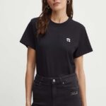 Karl Lagerfeld tricou din bumbac femei, culoarea negru, 245W1712