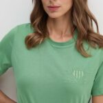 Gant tricou din bumbac culoarea verde
