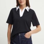 Karl Lagerfeld polo de bumbac culoarea negru, 245W1701