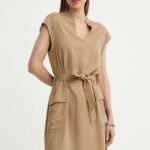 G-Star Raw rochie culoarea bej, ini, drept, D24622-D573