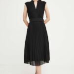 BOSS rochie culoareinegru, midi, evazati, 50518390