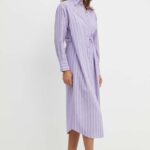 BOSS rochie culoarea violet, midi, oversize, 50521214