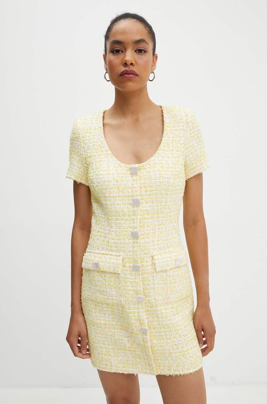 AW24-SUD0CP-10X_F1 Rotate rochie Boucle Dress culoarea galin, ini, evazati, 1130781895 - imagine 1