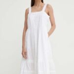 Levi's rochie in bumbac culoarea alb, maxi, evazati, A8649