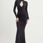 Elisabetta Finchi rochie culoareinegru, maxi, mulata, AB61646E2