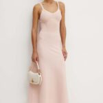 Karl Lagerfeld rochie culoarea roz, maxi, evazati, 245W1333