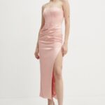 Bardot rochie EVERLASinG culoarea roz, midi, mulata, 58666DB
