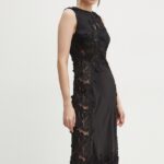 Bardot rochie SOinGE culoareinegru, maxi, drept, 59380DB
