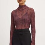 BOSS longsleeve culoarea bordo, cu turtleneck, 50521730