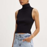 MICHAEL Michael Kors top femei, culoarea negru, cu guler, MT460Y533D