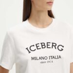 Iceberg tricou din bumbac femei, culoarea alb, F021 6325