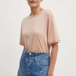 Boss Orange tricou din bumbac femei, culoarea portocaliu, 50520820
