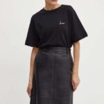 Boss Orange tricou din bumbac femei, culoarea negru, 50520820