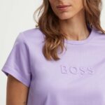 BOSS tricou din bumbac femei, culoarea violet, 50522209