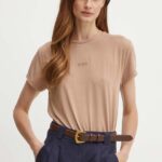 BOSS tricou femei, culoarea bej, 50525711