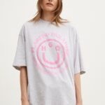 Hugo Blue tricou din bumbac femei, culoarea gri, 50521229