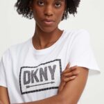 Dkny tricou din bumbac femei, culoarea alb, DP4T9724