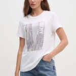 Dkny tricou femei, culoarea alb, P4DHQWNA