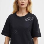 Armani Exchange tricou din bumbac femei, culoarea negru, 6DYT02 YJNNZ
