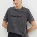 Miss Sixty tricou din bumbac 6L2SJ1760000 SJ1760 S/S T-SHIRT femei, culoarea gri, 6L2SJ1760000