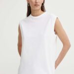 Day Birger et Mikkelsen top din bumbac Pedro - Heavy Jersey RD culoarea alb, DAY65243288